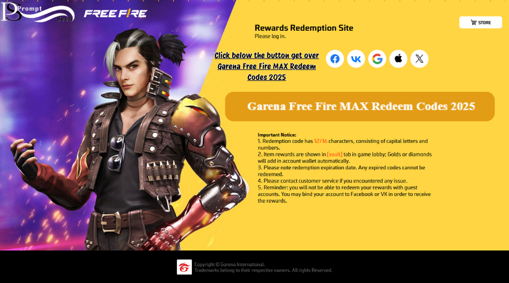 Get Garena Free Fire MAX Redeem Codes 2025