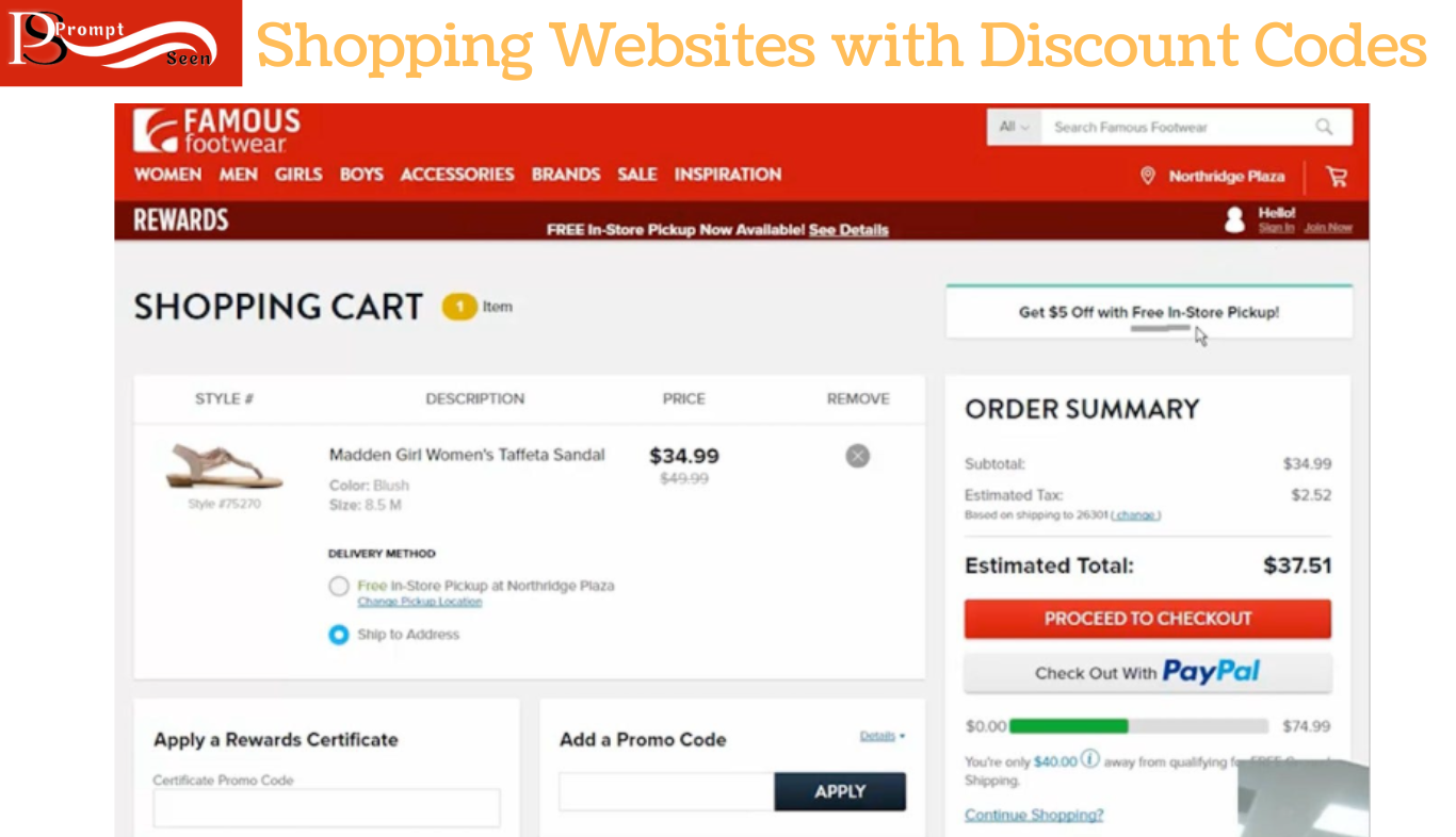 Shopping Websites with Discount Codes
